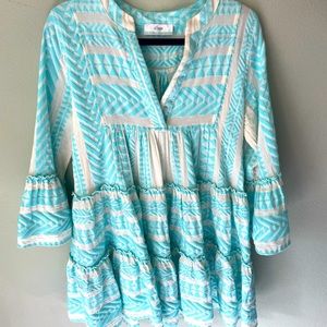 Anthropologie Aztec style long sleeve dress Small women brand Devotion Twins